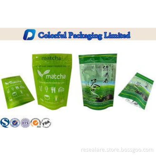 Shiny Printing Aluminum lined resealed Tea Packaging Bags W